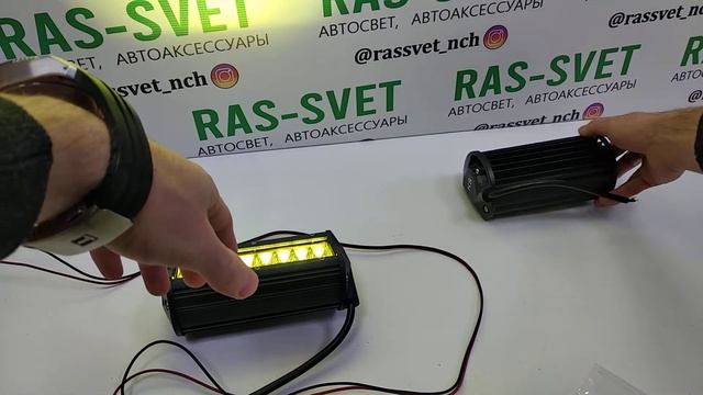 RAS0001 Универсальные светодиодные фары желтого света 72Вт смотреть онлайн