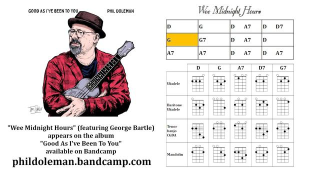 "Wee Midnight Hours" multi-instrument playalong (uke, baritone uke, mandolin, tenor banjo) смотреть онлайн