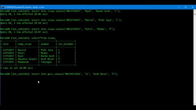 Mysql Insert, rename n add column Table with CMD Part 2 смотреть онлайн