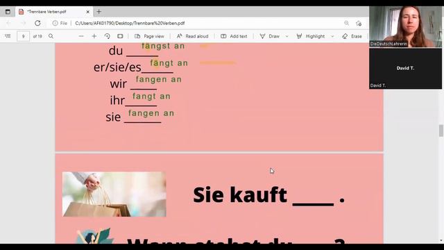 DEUTSCH LERNEN mit DAVID & EVA: TRENNBARE VERBEN verbos separables A1.2 | curso alemán completo 🖤💖💛 смотреть онлайн