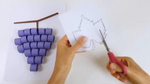 Объемная Аппликация Виноград Осенние поделки из цветной бумаги своими руками 3D Paper grapes DIY