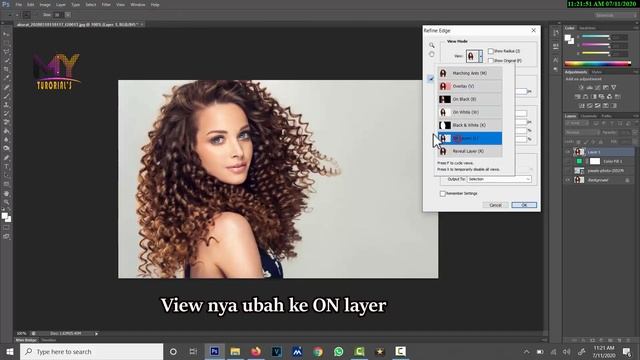 Cara mudah seleksi rambut dengan detail [Tutorial Photoshop] [Refine Edge] смотреть онлайн