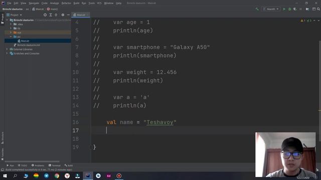 Kotlin dasturlash tili | 3-dars: Izohlar, o'zgaruvchilar смотреть онлайн