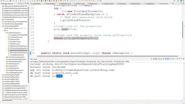 Corejava Properties file reading Enum Oct 1 2023 смотреть онлайн