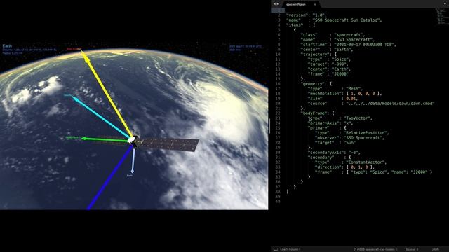 Spacecraft Attitude (Body Fixed Frame) with CADs in JSON Catalogs | Cosmographia Tutorials 10 смотреть онлайн