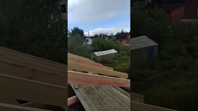 "Стропила, промежуточный этап" Строим одноэтажный дом 8*9 из наших арболитовых блоков Арболит ВН? смотреть онлайн