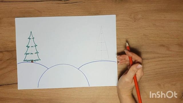 Как нарисовать ёлку? Просто! Ёлка рисунок. смотреть онлайн