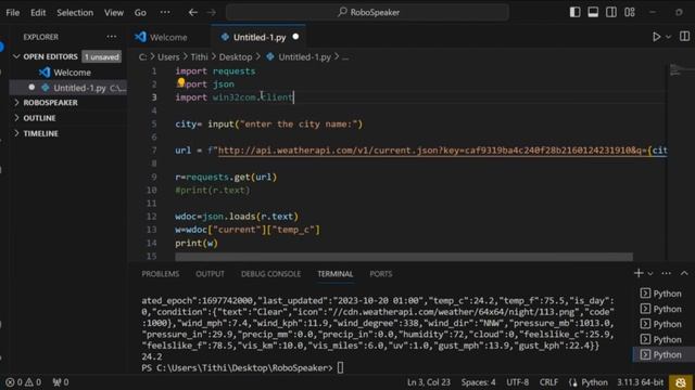 Current Weather Details using Python | Python Weather api | BHB смотреть онлайн