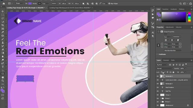 Landing Page Design || Adobe Photoshop Tutorial смотреть онлайн