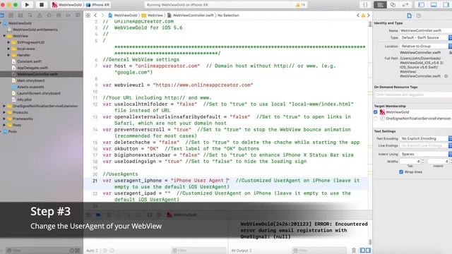 Change iPhone + iPad UserAgent in iOS WebView apps [Xcode How To] смотреть онлайн
