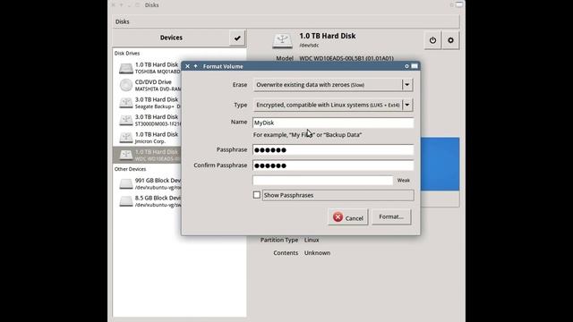 Создание зашифрованного диска LUKS+ext4 смотреть онлайн