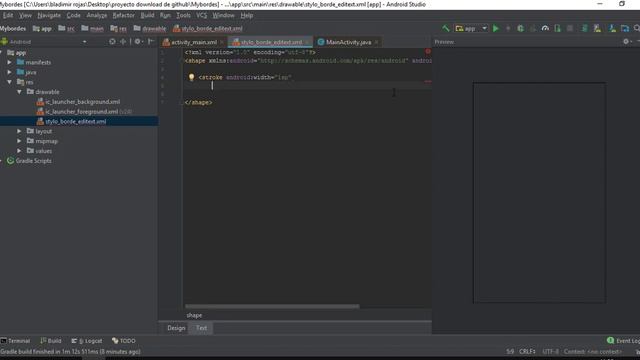 Como Ponerle Bordes a los Editext y TextView en Android смотреть онлайн