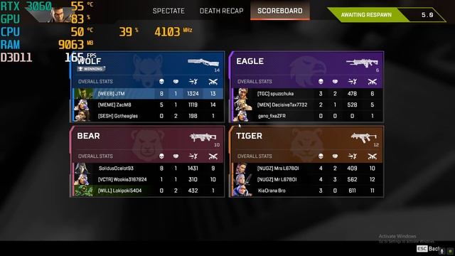 RTX 3060 I3 12100F APEX LEGENDS FPS Test!!