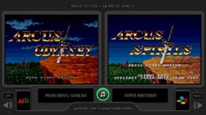 Arcus Odyssey vs Arcus Spirits (Sega Genesis vs SNES) Side by Side Comparison