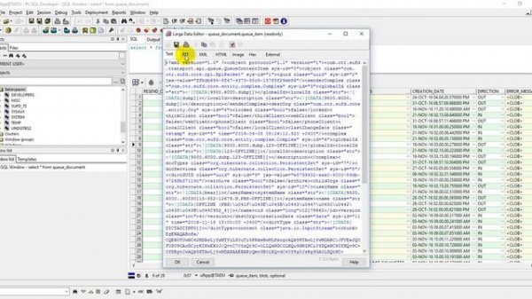 сохранение XML из BLOB в PL/SQL Developer