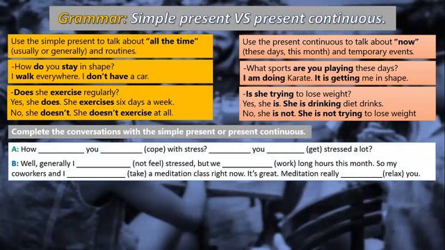 A12 Unit 3 (1): Simple Present vs Present continuous. смотреть онлайн