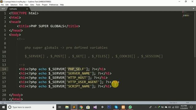 23 - SUPER GLOBALS IN PHP | PHP and MYSQLI for beginers | Hindi / Urdu | Yazdan Haider смотреть онлайн