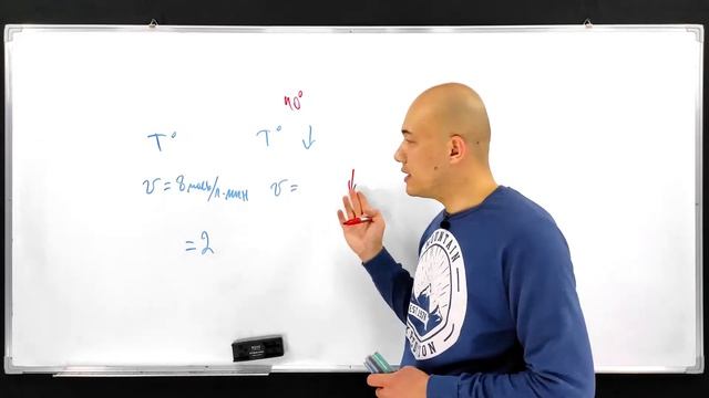Начальная скорость реакции 8 mol/(l∙min). Определите, с какой скоростью (mol/(l∙min)) будет протека смотреть онлайн