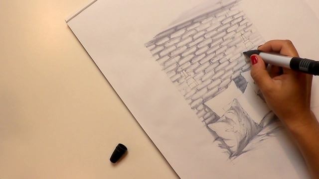 Интерьерный скетчинг: делаем маркерный скетч фрагмента интерьера с кирпичной стеной. смотреть онлайн