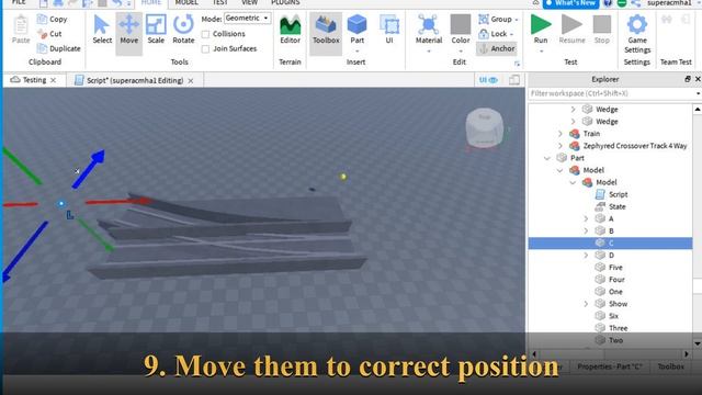 Roblox Tutorial for Train Game Creation - Part 8 - Scripting for switching the line on cross track? смотреть онлайн
