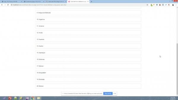How to load data on page scroll from mysql database using jquery ajax php