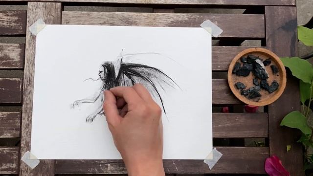 Manananggal – Charcoal Drawing of a Mythical Creature in the Philippines смотреть онлайн
