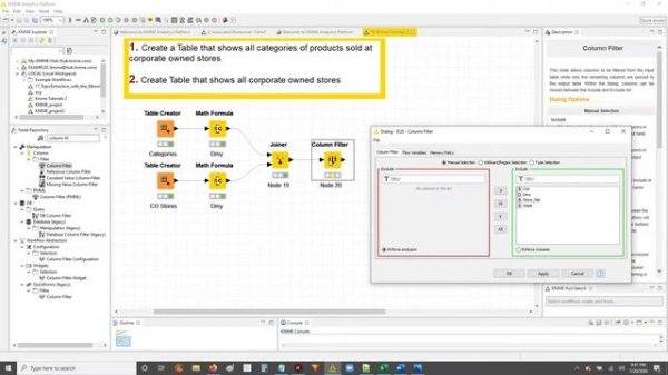 Knime Removing / Dropping Columns from Your Data Set - Column Filter Node