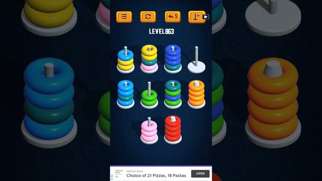 Hoop Sort Puzzle - Color Ring Stack Sorting Game Level 863 Solution смотреть онлайн
