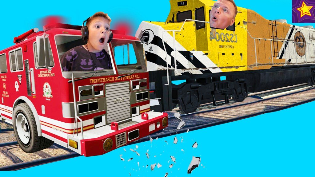 Как ОСТАНОВИТЬ ПОЕЗД Пожарными МАШИНАМИ ТЕСТ на ПРОЧНОСТЬ в ГТА5 от Игорюшины Игруши