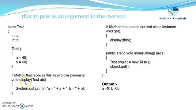 Core Java 36 - this As Parameter To Method Call смотреть онлайн