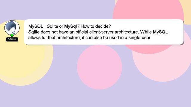 MySQL : Sqlite or MySql? How to decide? смотреть онлайн