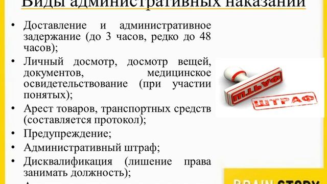 7 16 4 Виды административных наказаний смотреть онлайн