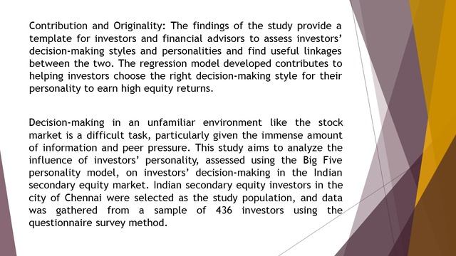 The Influence of Investors’ Personality on Decision Making EFL 2022 91 69 77 смотреть онлайн
