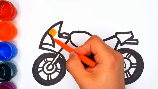 Coloring for children motorcycle | how to draw a motorcycle |Coloring motorcycle | PAINT TOYS TV ☆ смотреть онлайн