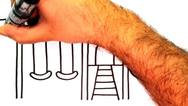 How to Draw a Playground Set with Slide and Swing Easy смотреть онлайн