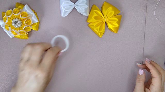 Бантики из атласной ленты 5 см . смотреть онлайн