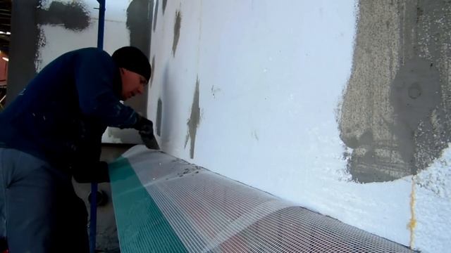 Проект "Мокрый фасад - секреты монтажа" - этап 16 заворот сетки выпущенной из под системы. смотреть онлайн