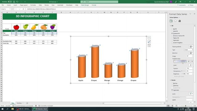 Infographic 3D Chart Creation in Excel | Infographic 3D Chart Excel me Banaye | Dashboard | Excel смотреть онлайн