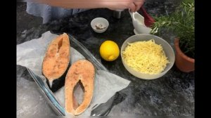Семга запечённая под сыром в духовке. Праздничный ужин за пол часа #сёмга #праздничное меню