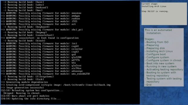 Arch Linux installation recording to kernel 6.1.2-arch1-1 (core) смотреть онлайн