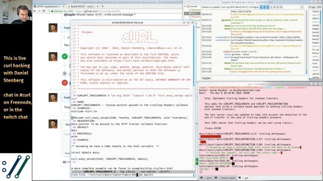 live curl development with Daniel #1 - Fixing bugs, merging some pull-requests and more. смотреть онлайн