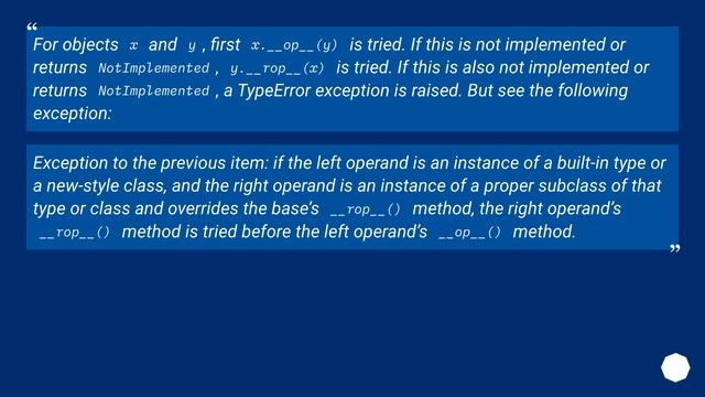 Why/When in Python does `x==y` call `y.__eq__(x)`? смотреть онлайн