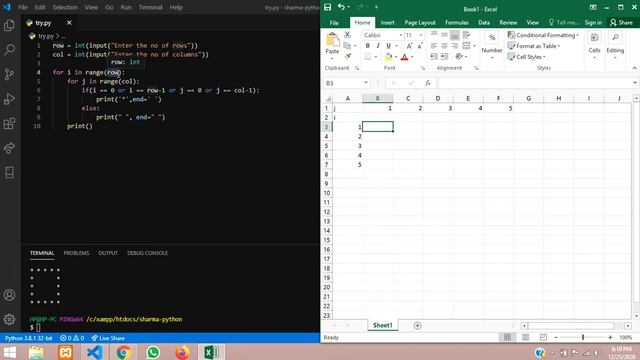 How to print hollow rectagle / square using * | Print hollow patterns in python смотреть онлайн