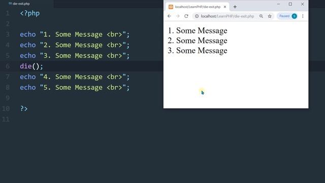 PHP Die & Exit Function Tutorial in Hindi / Urdu смотреть онлайн