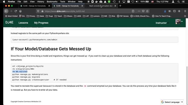 Resetting your Django database on PythonAnywhere смотреть онлайн