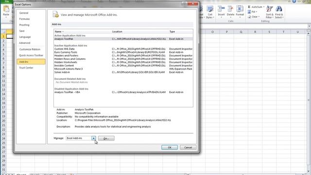 Load the analysis Toolpack in Microsoft Excel 365 смотреть онлайн
