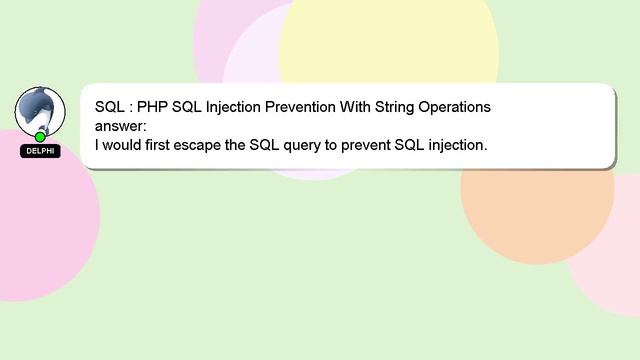SQL : PHP SQL Injection Prevention With String Operations смотреть онлайн