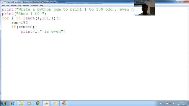 39 Python For Loop Print 1 To 100 Even Number Find Sum 2019 12 24 14 55 54