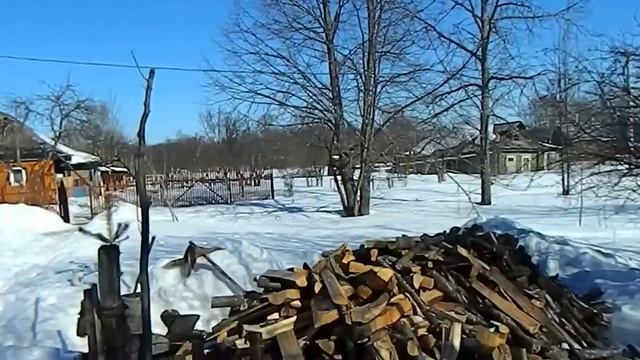 Наст. Столбики для забора. Пила "Партнер".Соседи слева. смотреть онлайн