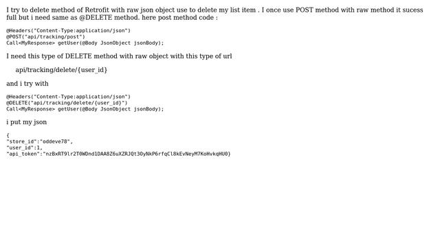 How to Call Retrofit @DELETE method using raw json object in retrofit? смотреть онлайн